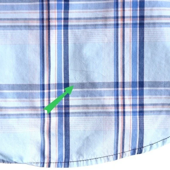 KAVU Mens Large Blue Plaid Short Sleeve Button‎ Up Outdoor Casual Shirt - Picture 11 of 16